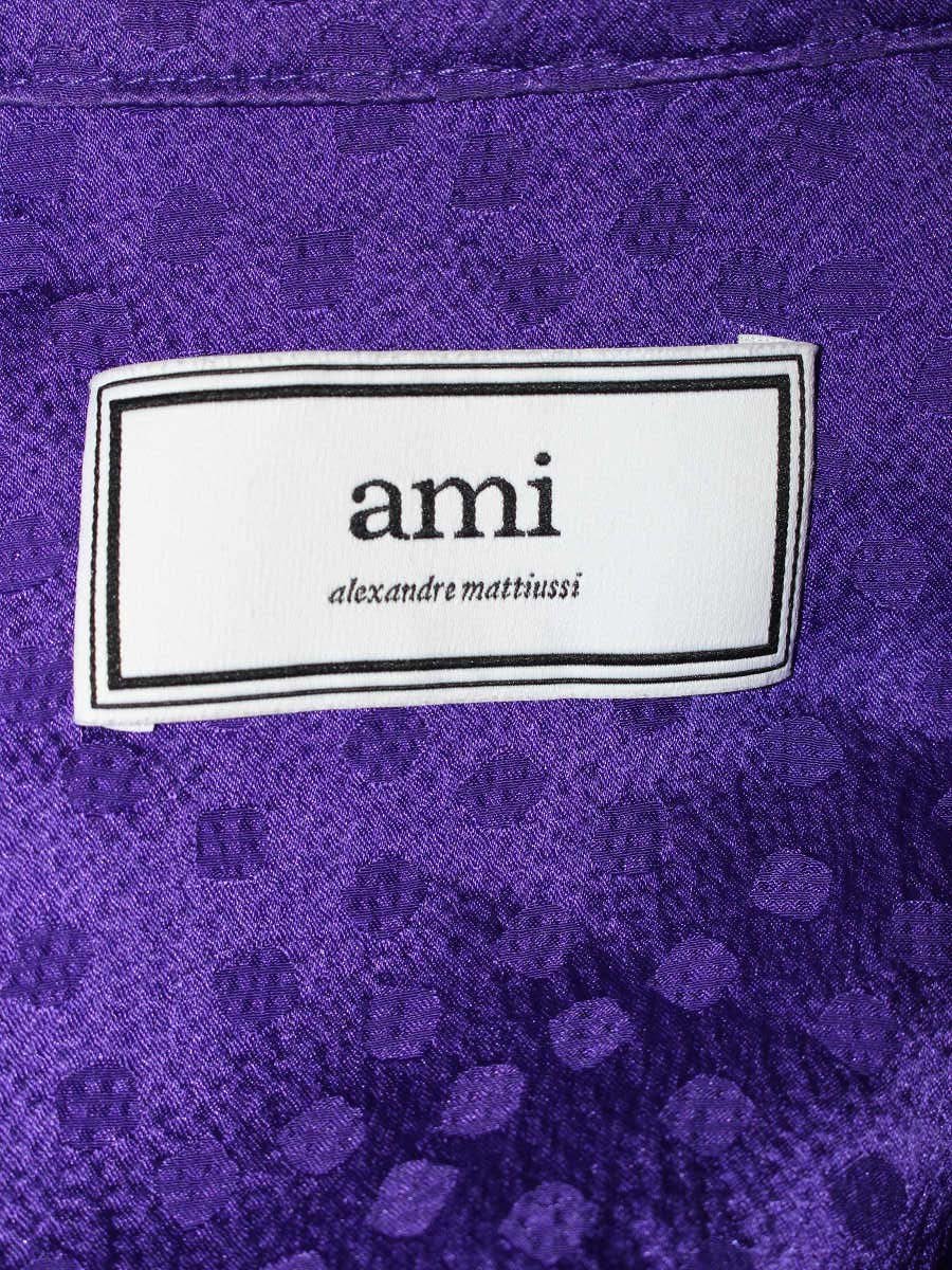 アミパリス H20FC750.424 ブラウス 34 パープル 長袖 フリル IT7HW140AXG0