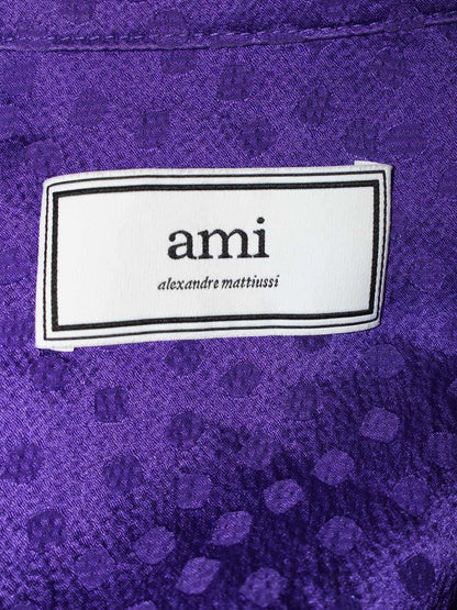 アミパリス H20FC750.424 ブラウス 34 パープル 長袖 フリル IT7HW140AXG0