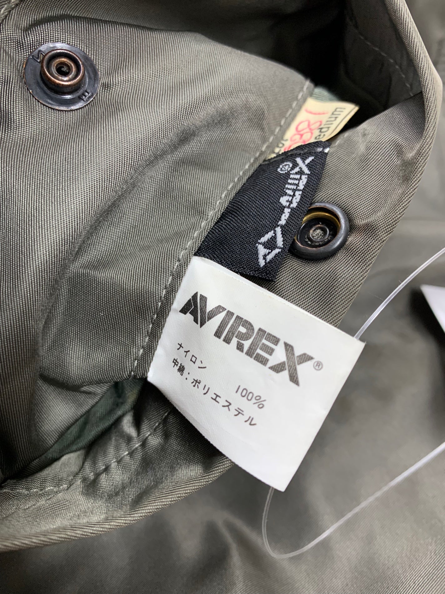 アヴィレックス ブルゾン M カーキグリーン レザージップ ITN5QXLA3LL0