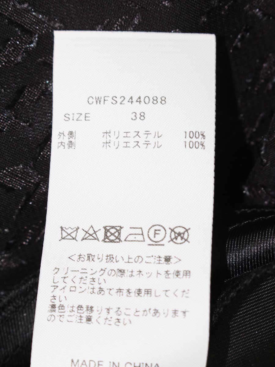 セルフォード カットジャガードプリントタックスカート CWFS244088 38 ブラック ドット IT5AA8JGBMRG