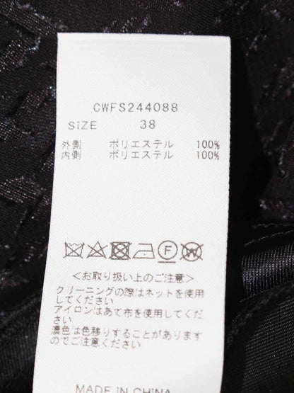 セルフォード カットジャガードプリントタックスカート CWFS244088 38 ブラック ドット IT5AA8JGBMRG