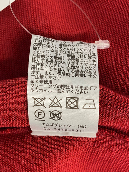 エムズグレイシー Ribbon Zip Cardigan 818523 カーディガン 40 レッド リボン ジップ IT46GBLGNCBN