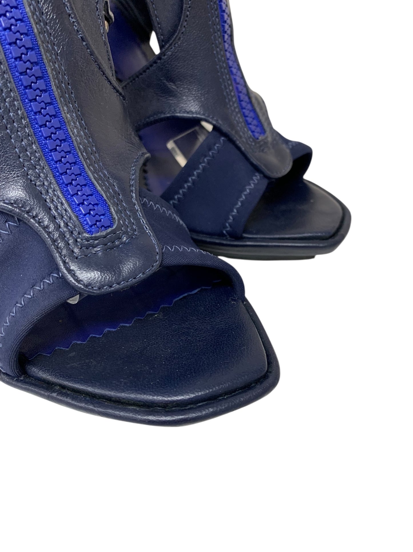 アレキサンダーマックイーン 287137 R2021 4029 サンダル 37 ネイビー レザー ジップ IT0YDVXB5UXM
