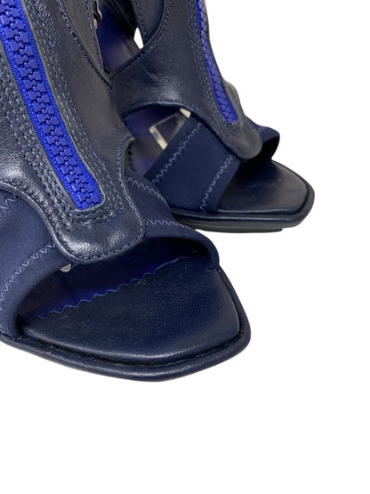 アレキサンダーマックイーン 287137 R2021 4029 サンダル 37 ネイビー レザー ジップ IT0YDVXB5UXM