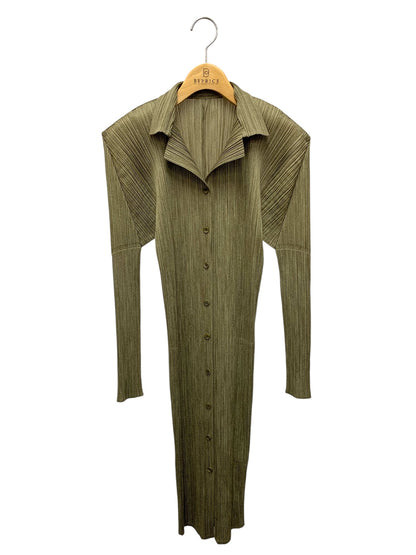 プリーツプリーズイッセイミヤケ PP73-JK225 シャツワンピース 3 カーキグリーン プリーツ ITAK3BCJSDWG 【SALE】