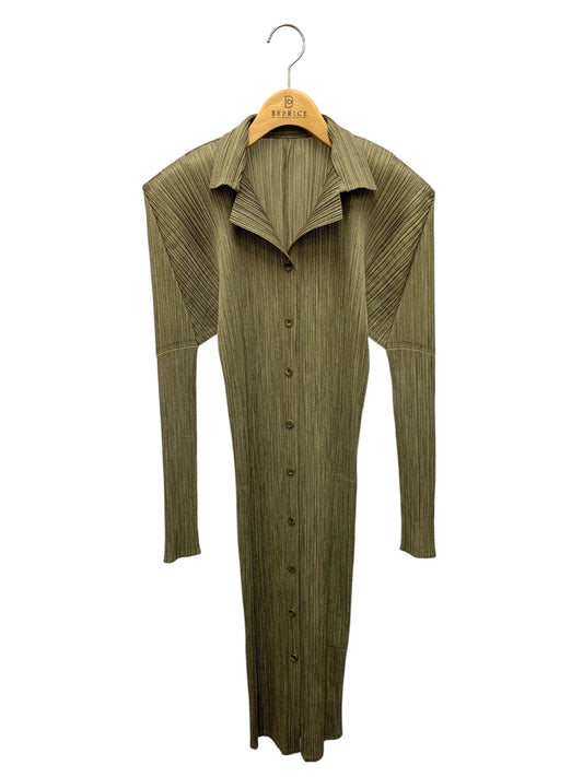 プリーツプリーズイッセイミヤケ PP73-JK225 シャツワンピース 3 カーキグリーン プリーツ ITAK3BCJSDWG 【SALE】