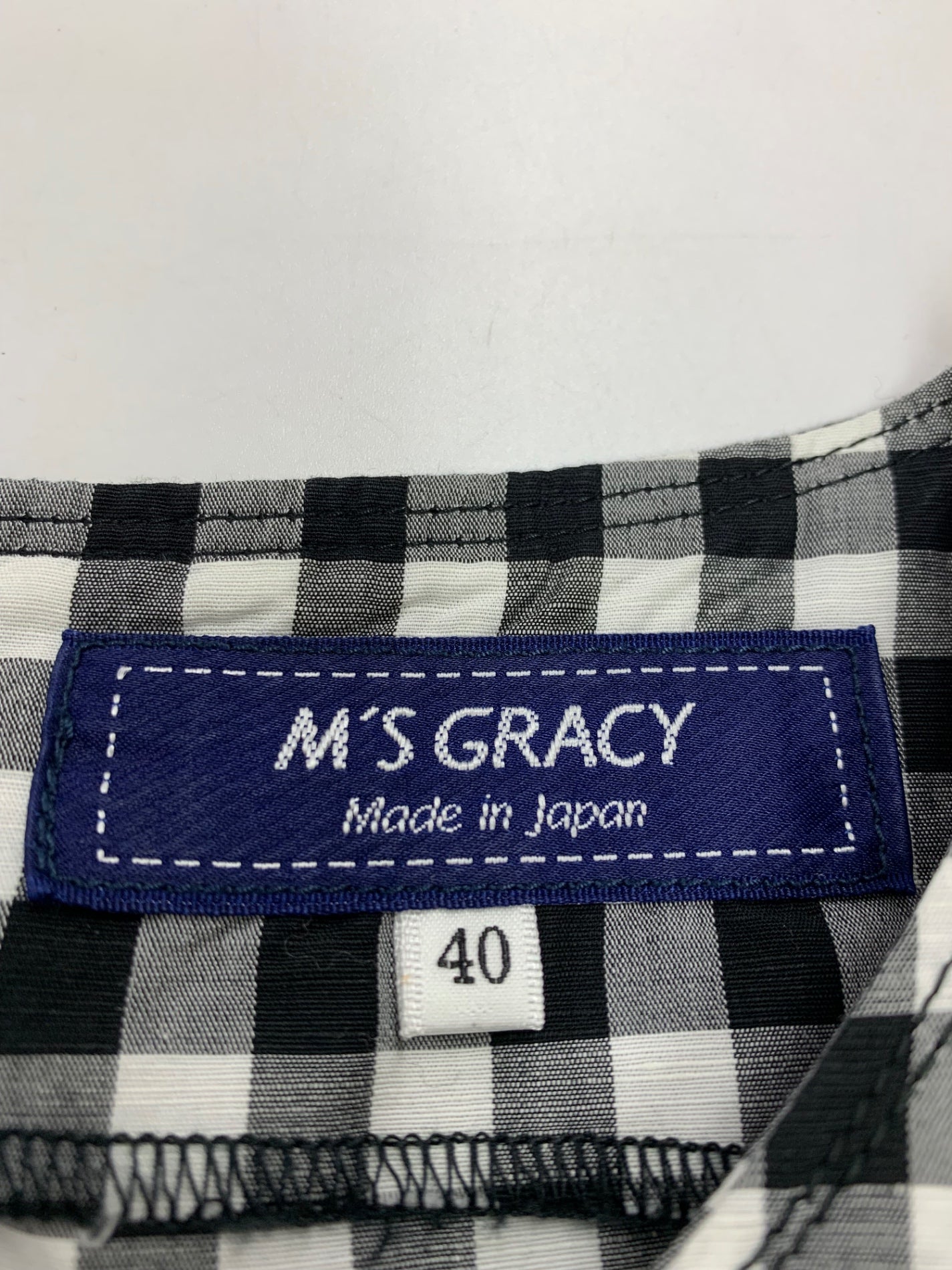 msgracy エムズグレイシー　ギンガムチェックブラウス　40 エムズグレイシー 721339 ワンピース 40 ブラック カメリアジップ