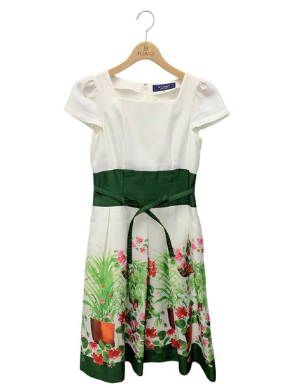 エムズグレイシー Garden Flower Dress 811344 ワンピース 36 ホワイト リボン 花柄 ITBAGN7A040C