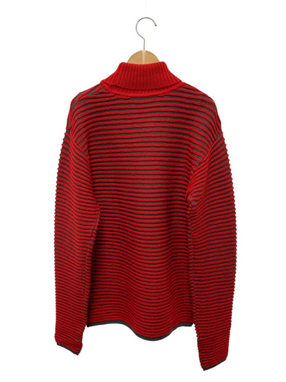 イッセイミヤケメン ME63KN026 タートルネックニット L レッド パイピング 銀タグ IT81VQ6KCOAH 【SALE】