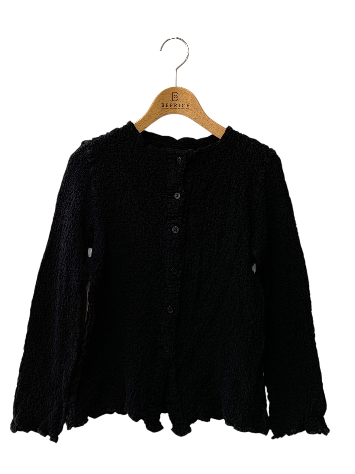 ミーイッセイミヤケ MI34FO009 カーディガン ブラック ちりめん ITLV1QQQK50C