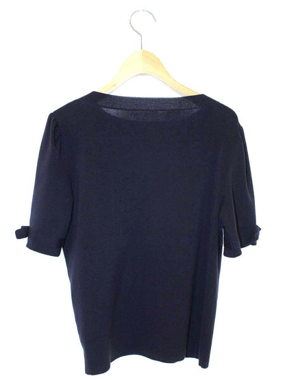 フォクシーブティック Rochelle Top ロシェルトップ 42982 ニット 40 ネイビー リボン ITT9RH88FHNK