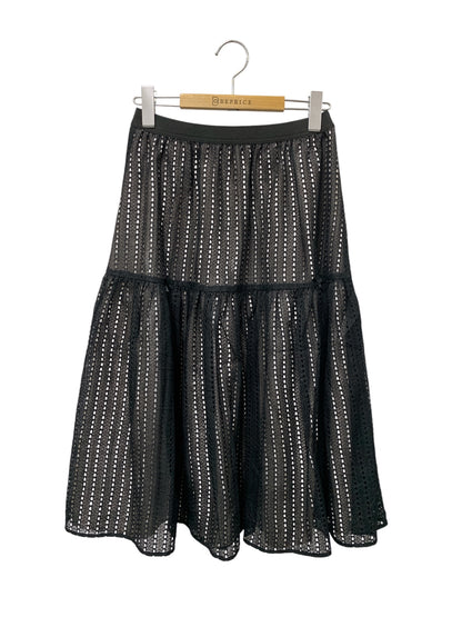 トゥービーシック アイレットレース ティアードスカート W5S02-507-40 40 ブラック 25SS IT9JQADMN87D