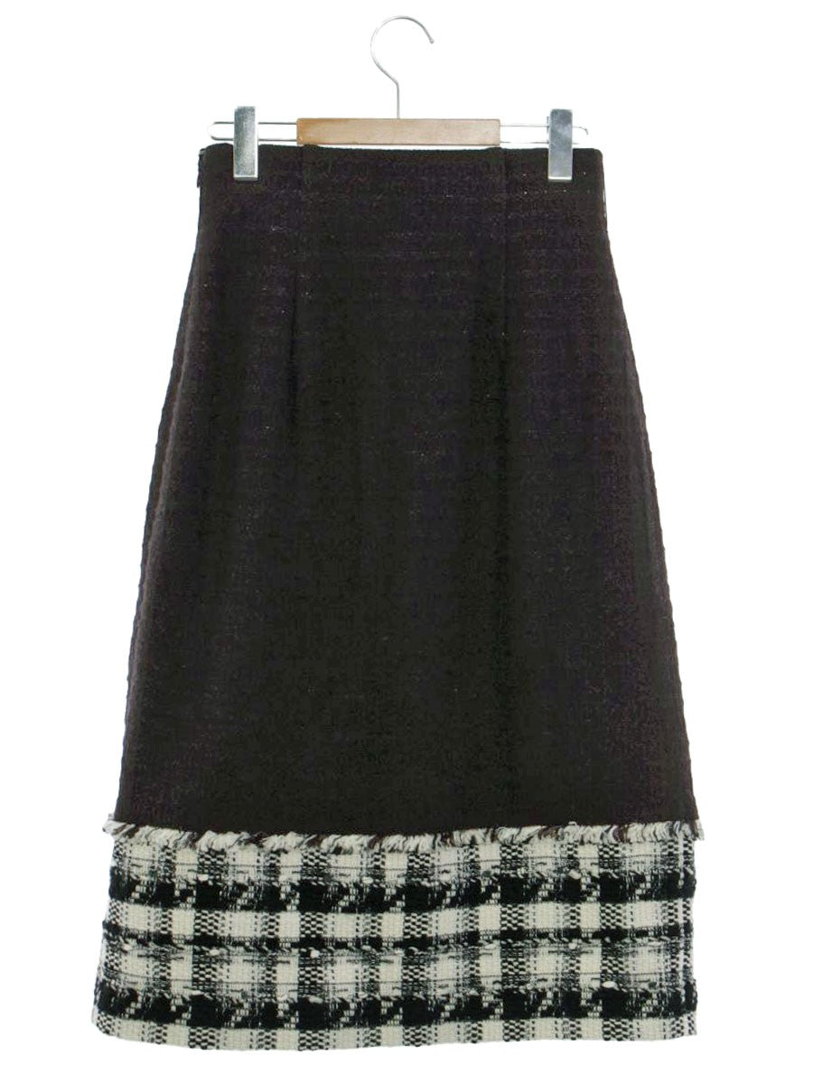 トゥービーシック W5S12-847-09 タイトスカート 40 ブラック ツイード 千鳥柄 ラメ ITZNPABJ5WL4