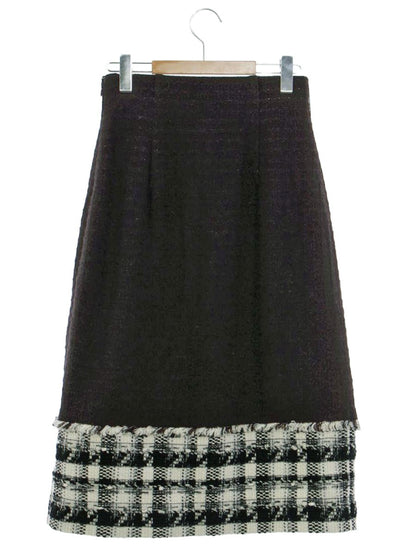 トゥービーシック W5S12-847-09 タイトスカート 40 ブラック ツイード 千鳥柄 ラメ ITZNPABJ5WL4