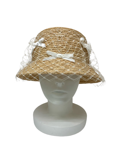アシーナニューヨーク ベージュ リボン 麦わら帽子 IT38GQD23DRU