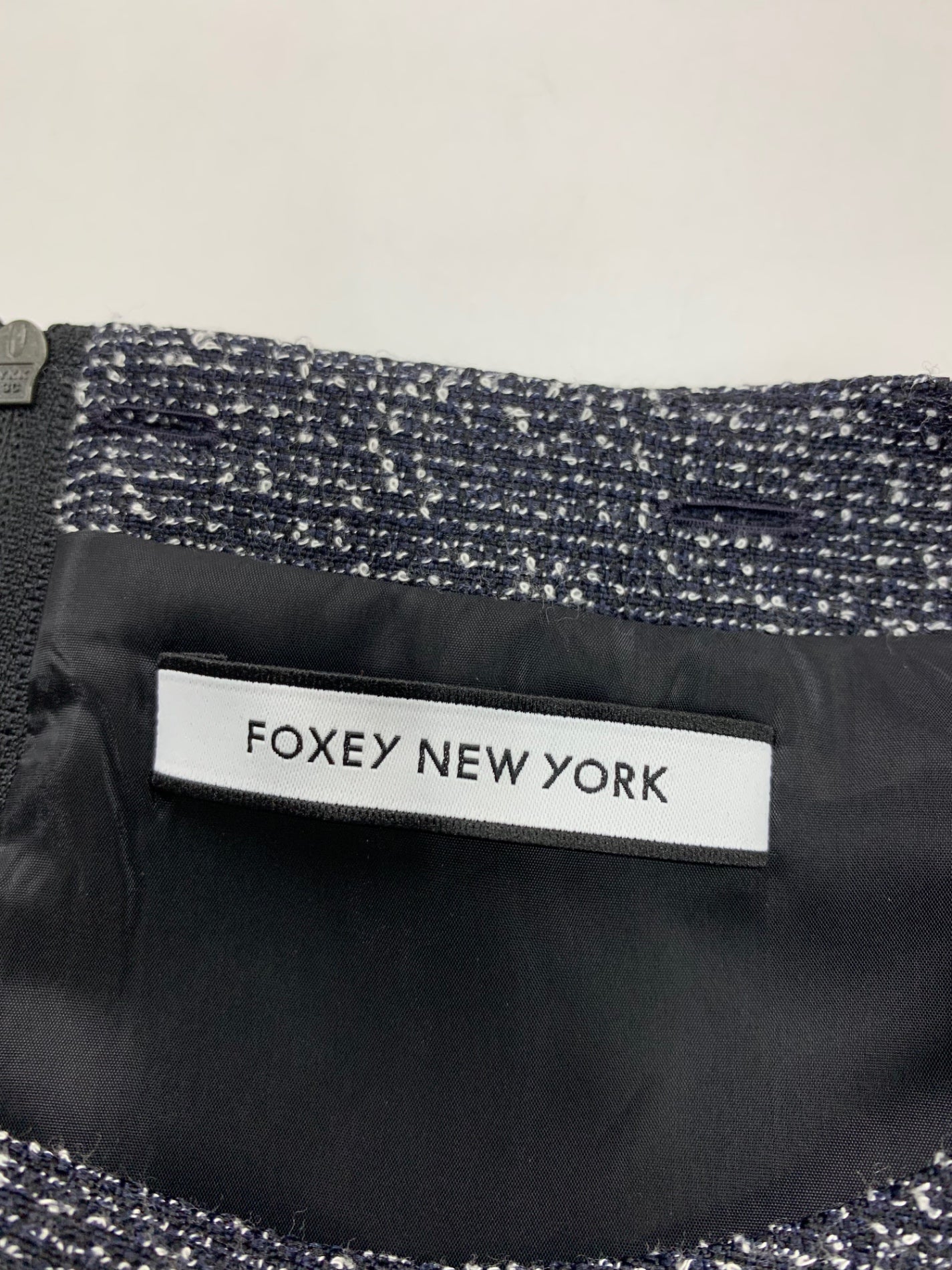 フォクシーニューヨーク Eclat De Nuit Dress 42153 ワンピース 38 ネイビー ツイード ITUJZZM6XUC0 【SALE】