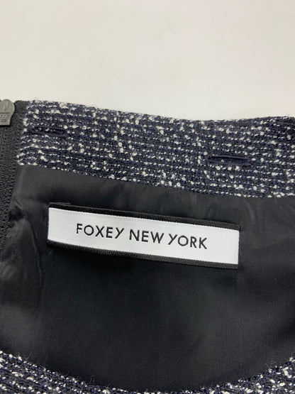 フォクシーニューヨーク Eclat De Nuit Dress 42153 ワンピース 38 ネイビー ツイード ITUJZZM6XUC0 【SALE】