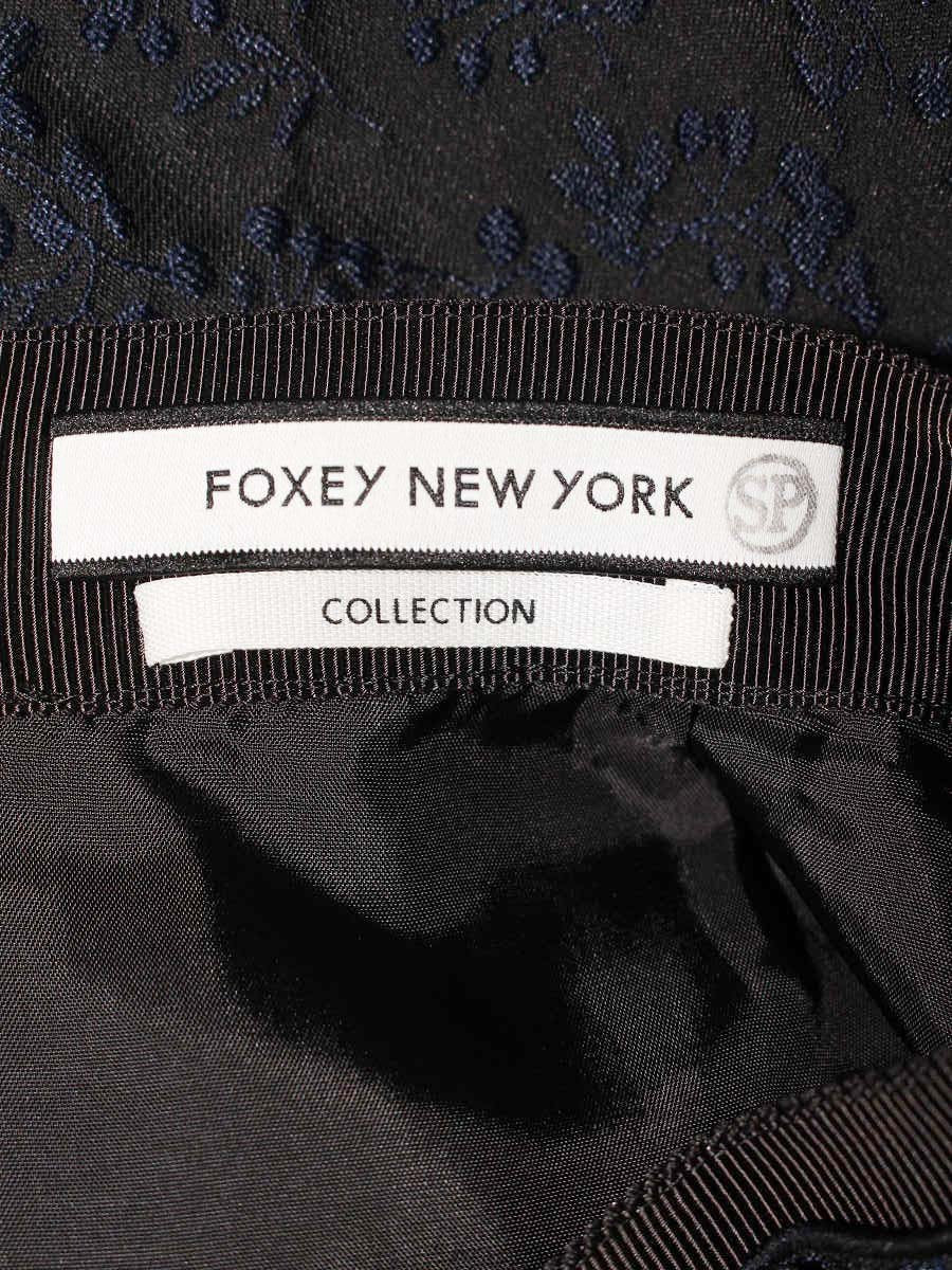 フォクシーニューヨーク collection Peony ピオニー 40965 スカート 38 ネイビー フラワーモチーフ SP品 IT68JM4AZ85N