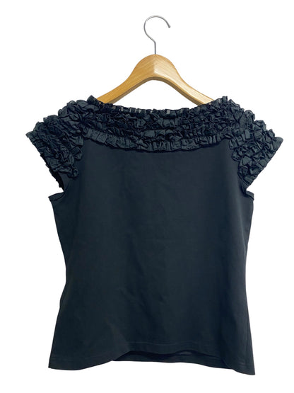 エムズグレイシー 115314 Tシャツ カットソー 38 ブラック 衿フリル ITCLAOLC7OZK