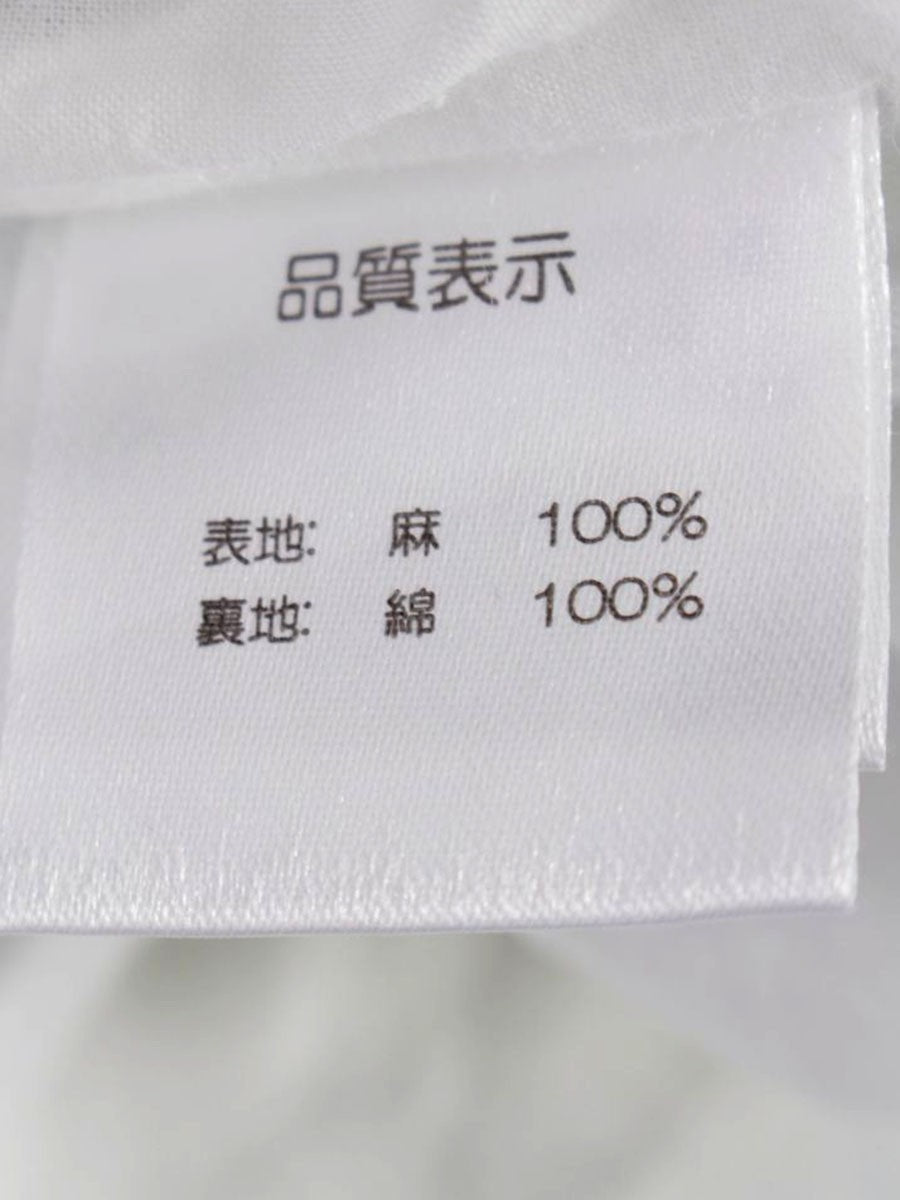 スーパービューティー ワンピース 44 グリーン リネン フラワーモチーフ ITJH9XHE0TBJ 【SALE】