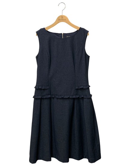 ルネ basic Denim Dress Double Frills 5826040 ワンピース 38 ネイビー デニム フリル ITQ9A0KAMDD4