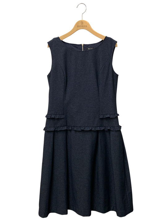 ルネ basic Denim Dress Double Frills 5826040 ワンピース 38 ネイビー デニム フリル ITQ9A0KAMDD4