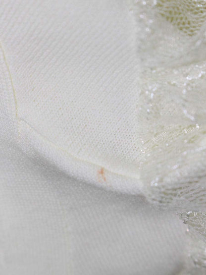 エムズグレイシー レース重ねフリルニット 318336 カーディガン 38 アイボリー ITVO28ICOQC8