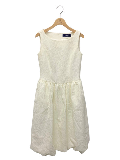 エムズグレイシー 411103 ワンピース 36 ホワイト ジャガード バルーンドレス リボンブローチ ITLCT11VLDI8