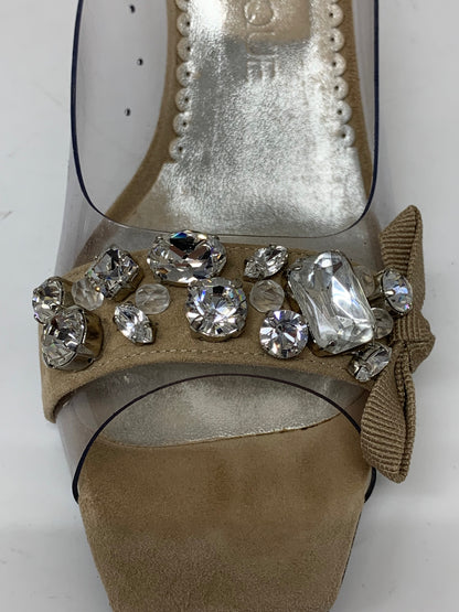 フォクシーブティック GLITTER SHOES 25330 サンダル 36.5 ベージュ ビジュー IT2PP14YEA4J