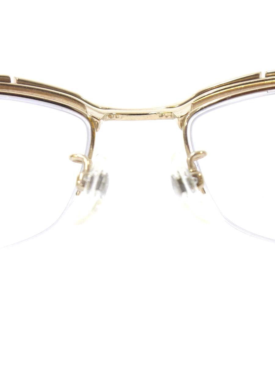 フォーナインズ S-330T メガネ ホワイトゴールド×イエローササ コンビフレーム ハーフリム スクエア IT73HFMQMH7W