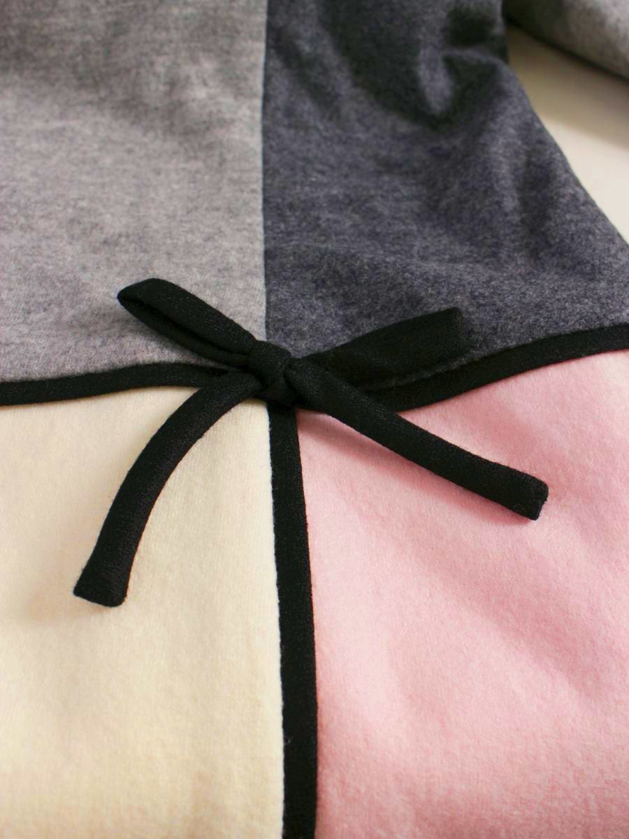 エムズグレイシー 521550 ワンピース 42 グレー ウール バイカラー IT4GA7RFOL4G