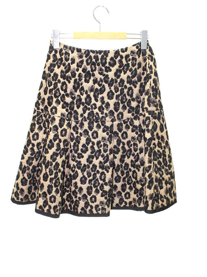 エムズグレイシー アニマルジャガードスカート 217529 36 ブラウン/ブラック レオパード柄 IT71SNWGY77V