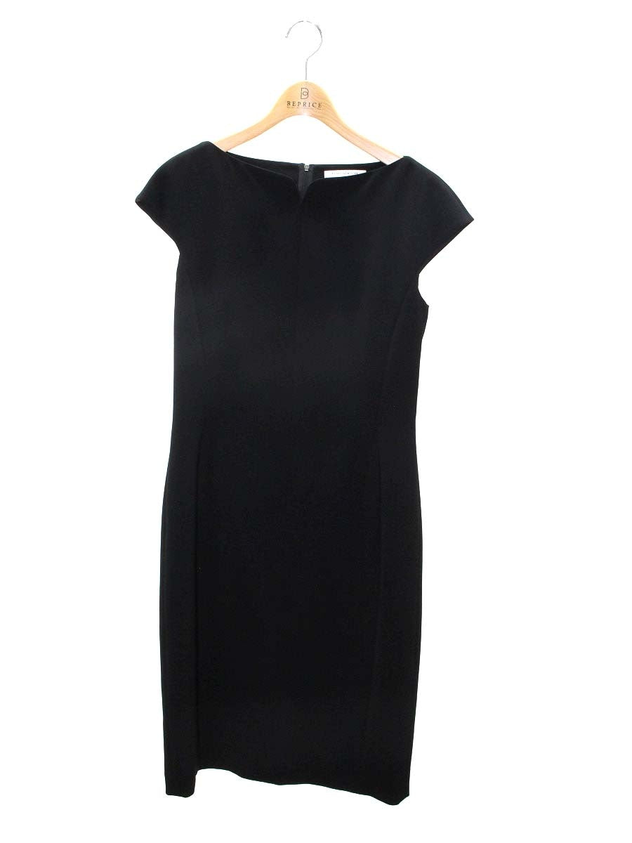 美品　フォクシーニューヨーク　異素材切り替えAラインワンピース　ドレス　L　黒 美品 フォクシーニューヨーク 異素材切り替えAラインワンピース ドレス