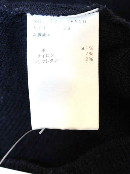 エムズグレイシー 118520 ニット セーター 38 ネイビー ボウタイネックニット ITI7LJHPJZCK