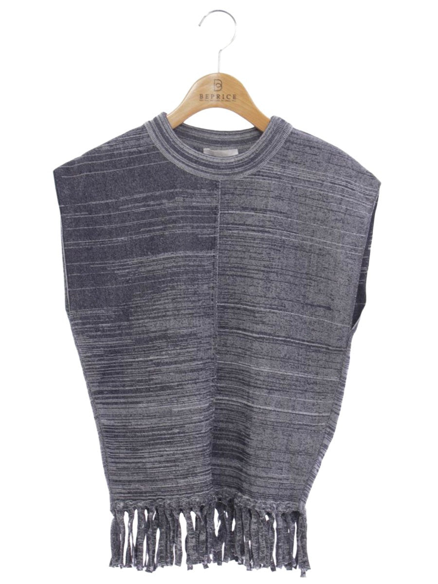 クロエ CHC19SMH0869091K ニットベスト タッセル XS ブルー/ホワイト IT0HHENW2LV6