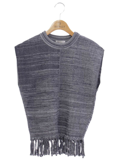 クロエ CHC19SMH0869091K ニットベスト タッセル XS ブルー/ホワイト IT0HHENW2LV6