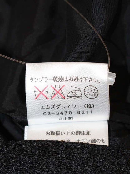 エムズグレイシー 427336 スカート 38 ブラック ダイヤ柄 裾リボン ITHK9PH9AA4I