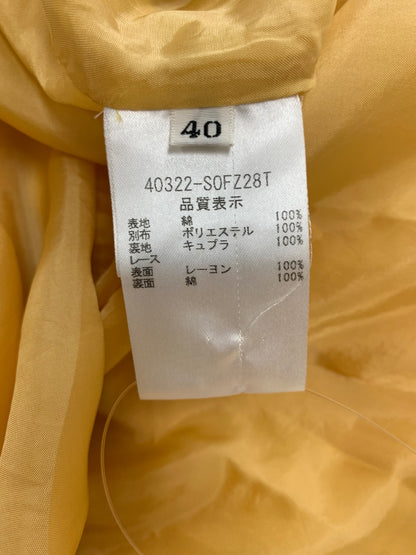 フォクシーブティック 40322 ワンピース 40 イエロー 切替タック フレア Ｖネック ITA0LGHEP27B