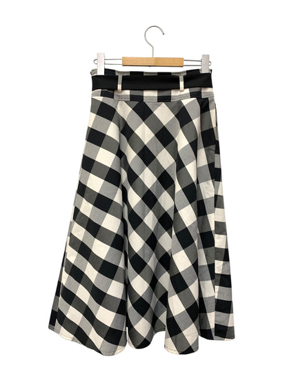 エムズグレイシー 217313 スカート 38 ブラック チェック フレア ITT5LW04MQEO