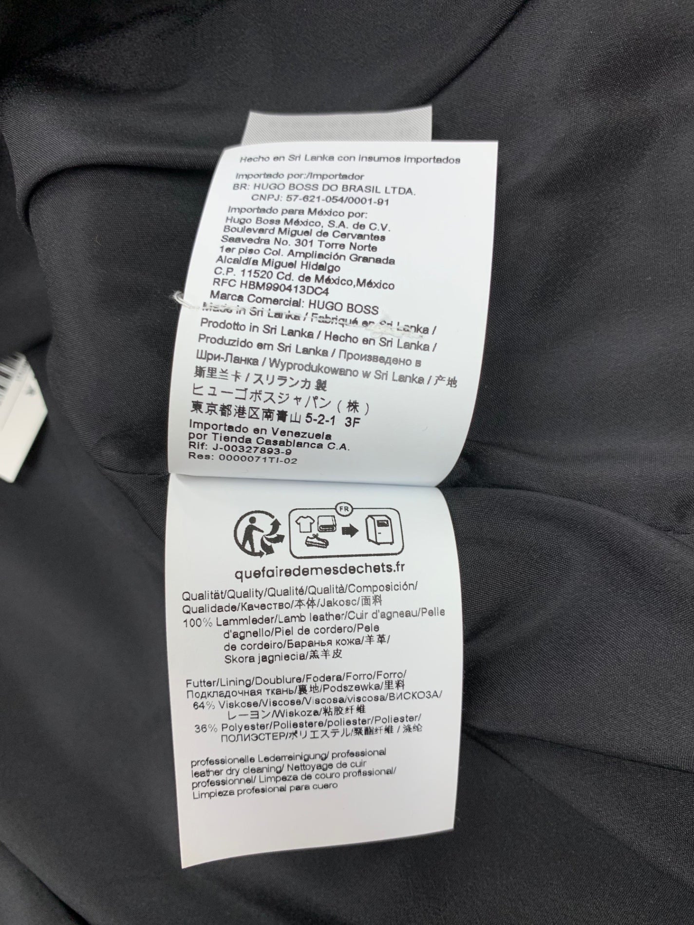 ヒューゴボス BOSS Jacke Sajosa 10236956 レザージャケット 36 ブラック シングルライダース ITLI9MN89Y1W