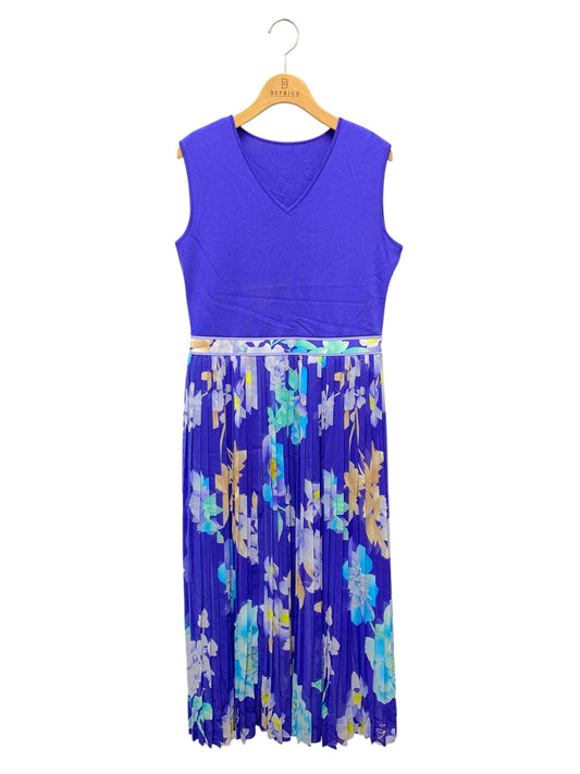 レオナールファッション ニットコンビプリーツドレス 0397720 ワンピース 40 ブルー 23SS 小池栄子さん着用モデル ITPD98Y7U2SO 【SALE】