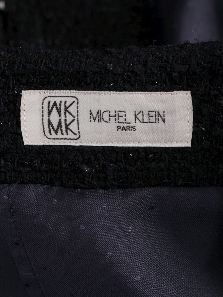 ミッシェルクラン ファンシーツイード ノーカラージャケット FKDDD-90210 38 ネイビー IT2S7H16Q54Y