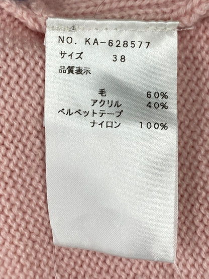 エムズグレイシー 628577 ニット セーター 38 ピンク パールリボン ケーブル ITB2SXFGKIQY