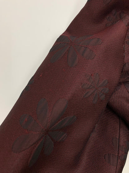 エムズグレイシー 229501 コート 38 ワインレッド 衿付き フラワーモチーフ ITCS3N4H9B0G