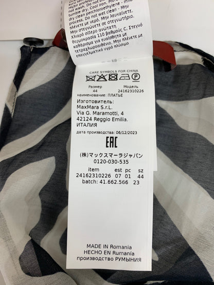 マックスマーラステュディオ 24162310226 ワンピース 44 ブラック シースルー ゼブラ IT8QSKE7LYW0