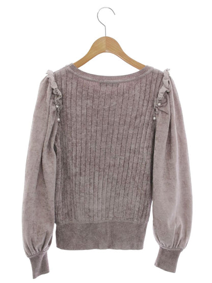 ルネ 6132480 ニット 34 グレー ストライプ パール ITY1ULR3HB56