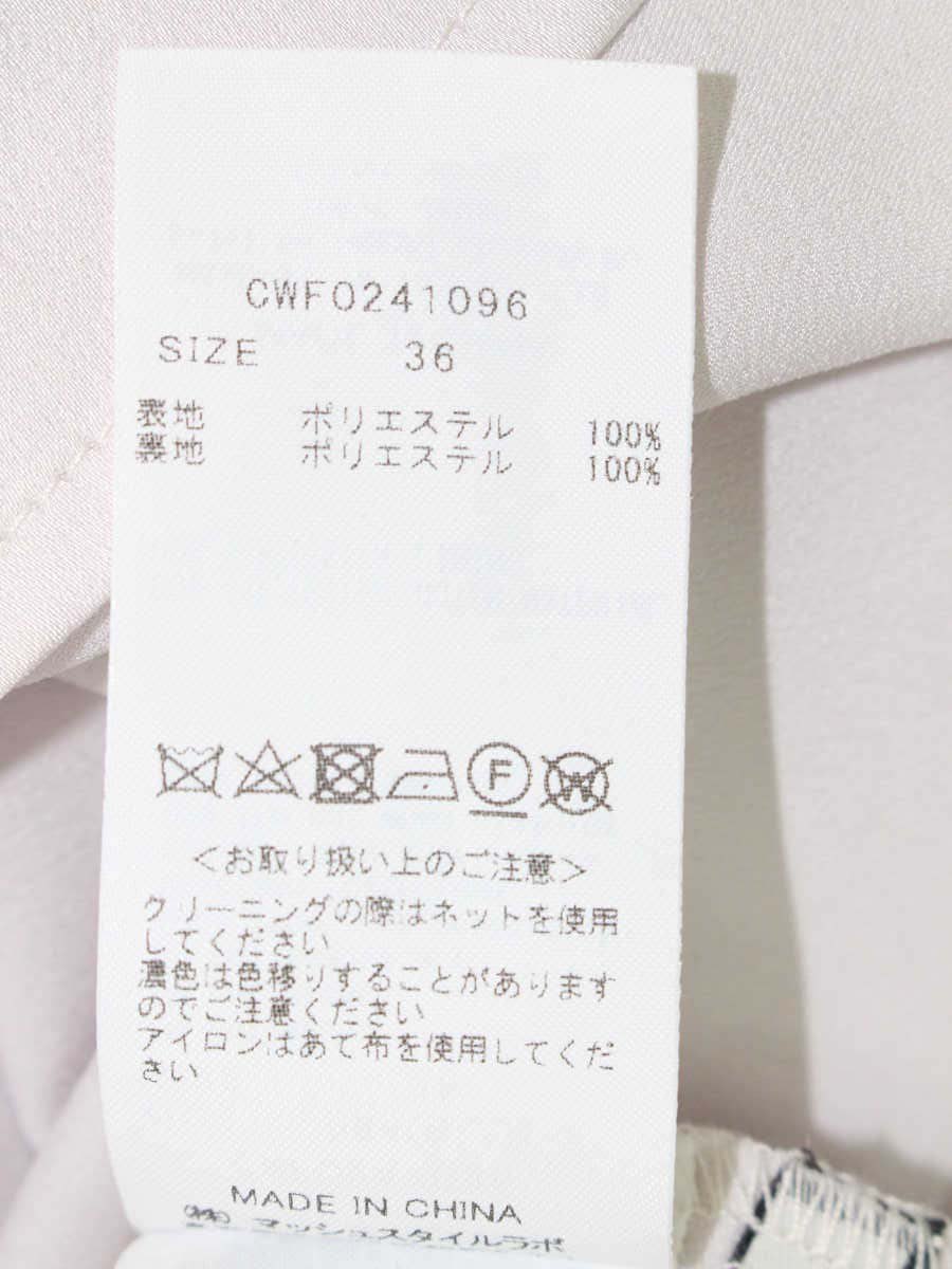 セルフォード CWF0241096 ワンピース 36 ホワイト フラワープリント シフォン ウエストギャザー IT2ZYMNJHFU8