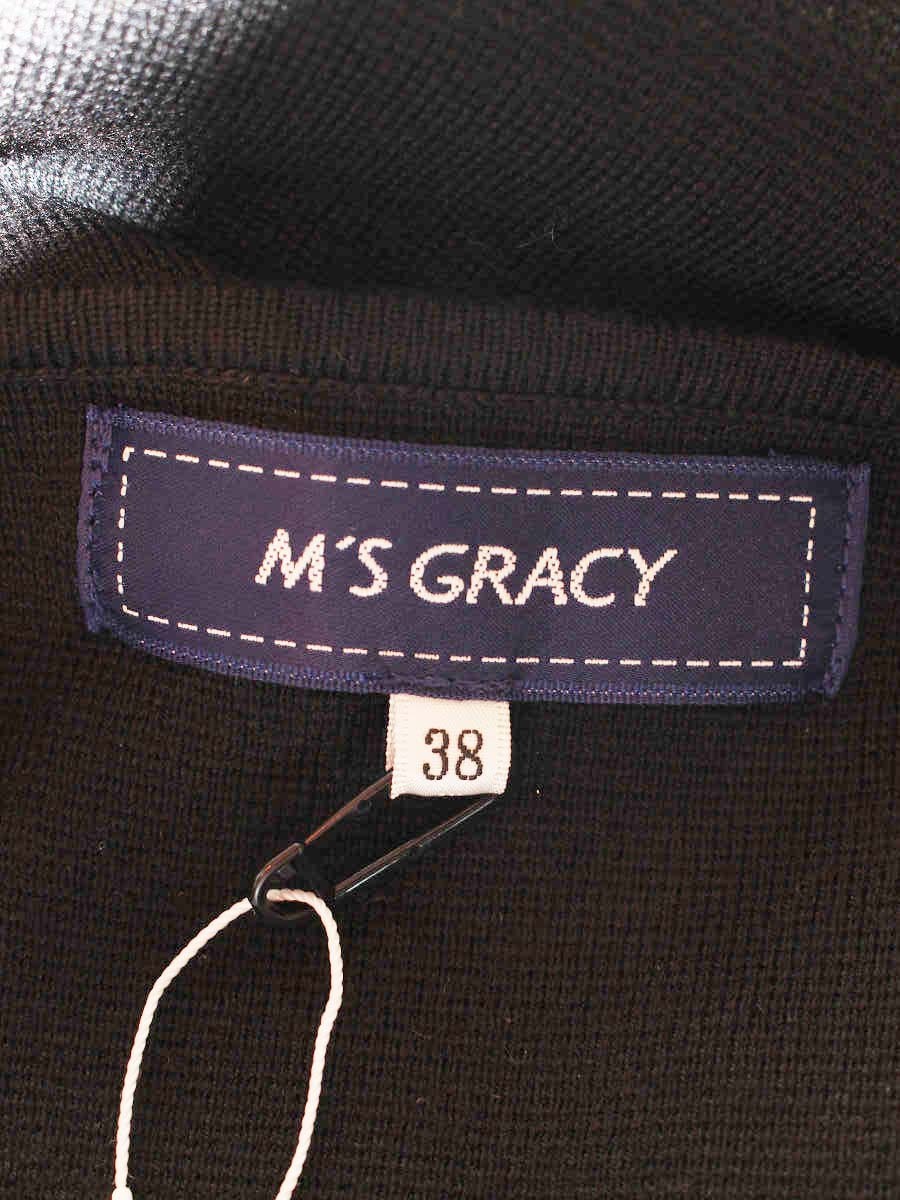 エムズグレイシー Trad No-Collar Cardigan 918529 カーディガン 38 ブラック IT5NR5N7DG00