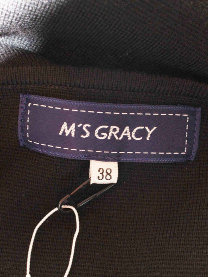 エムズグレイシー Trad No-Collar Cardigan 918529 カーディガン 38 ブラック IT5NR5N7DG00