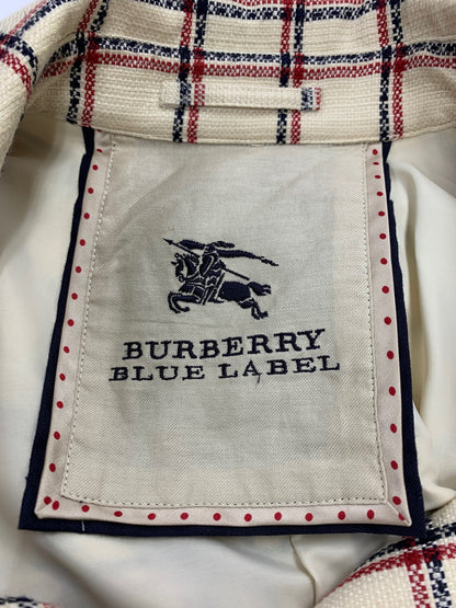 バーバリーブルーレーベル E1A22-544-03 コート 38 アイボリー チェック コットン IT3CLFX1WKK8